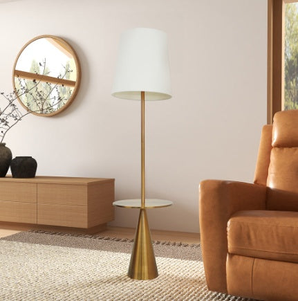 Aura Side Table Floor Lamp – Modern Lighting with Built-In Accent Table