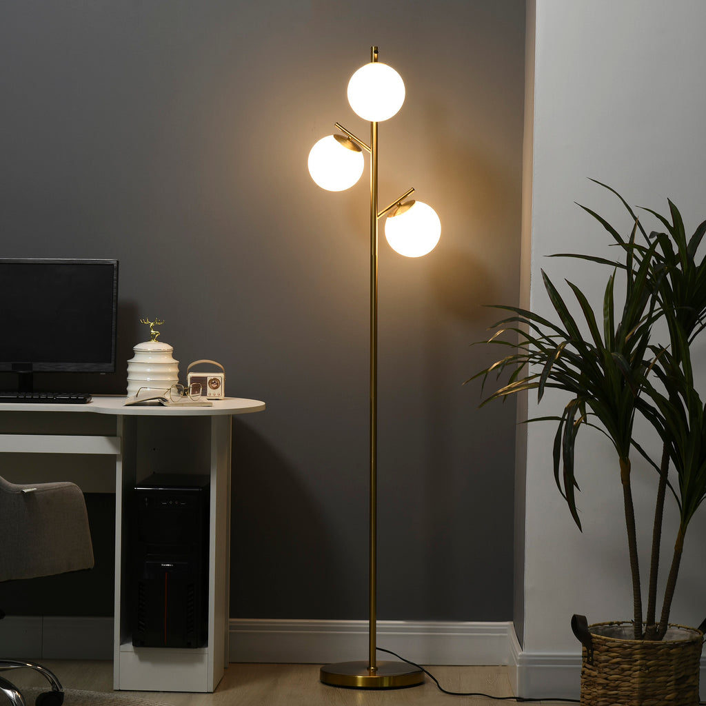 Aurora 3-Light Floor Lamp – Modern Gold Standing Ligh