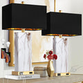 Marble Duo Table Lamps – Modern Bedside Set (2-Piece)