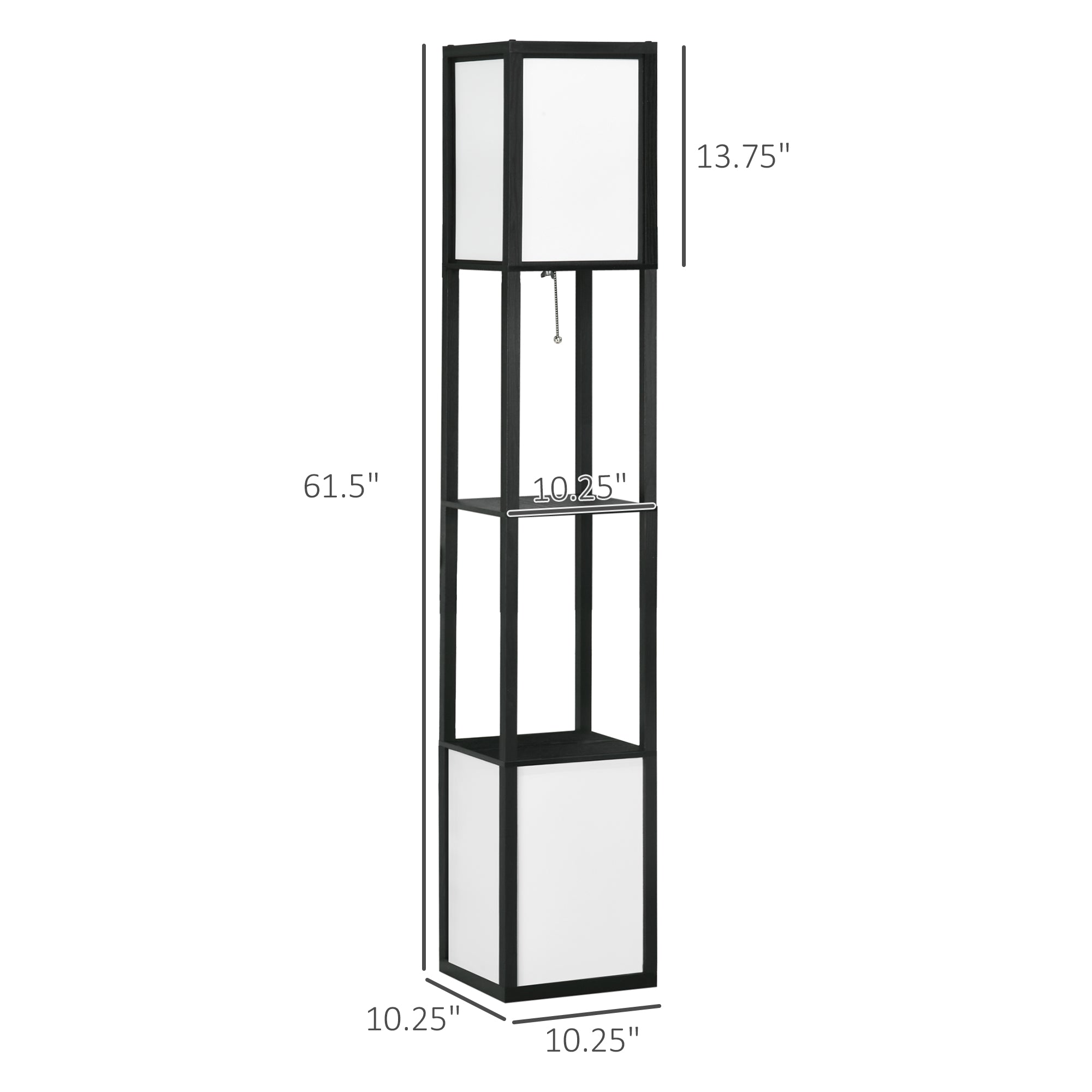 Noir Shelf Floor Lamp – Modern Ambient Lighting with Storage