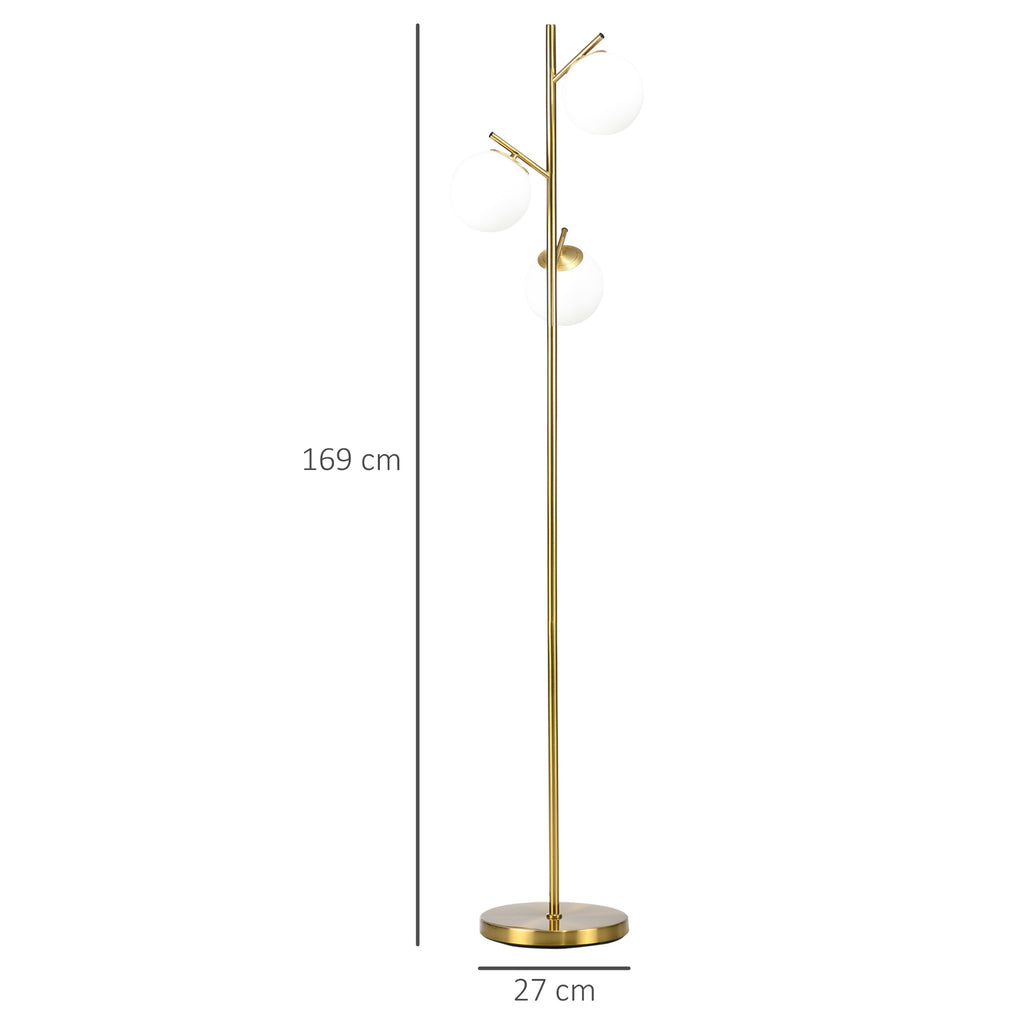 Aurora 3-Light Floor Lamp – Modern Gold Standing Ligh