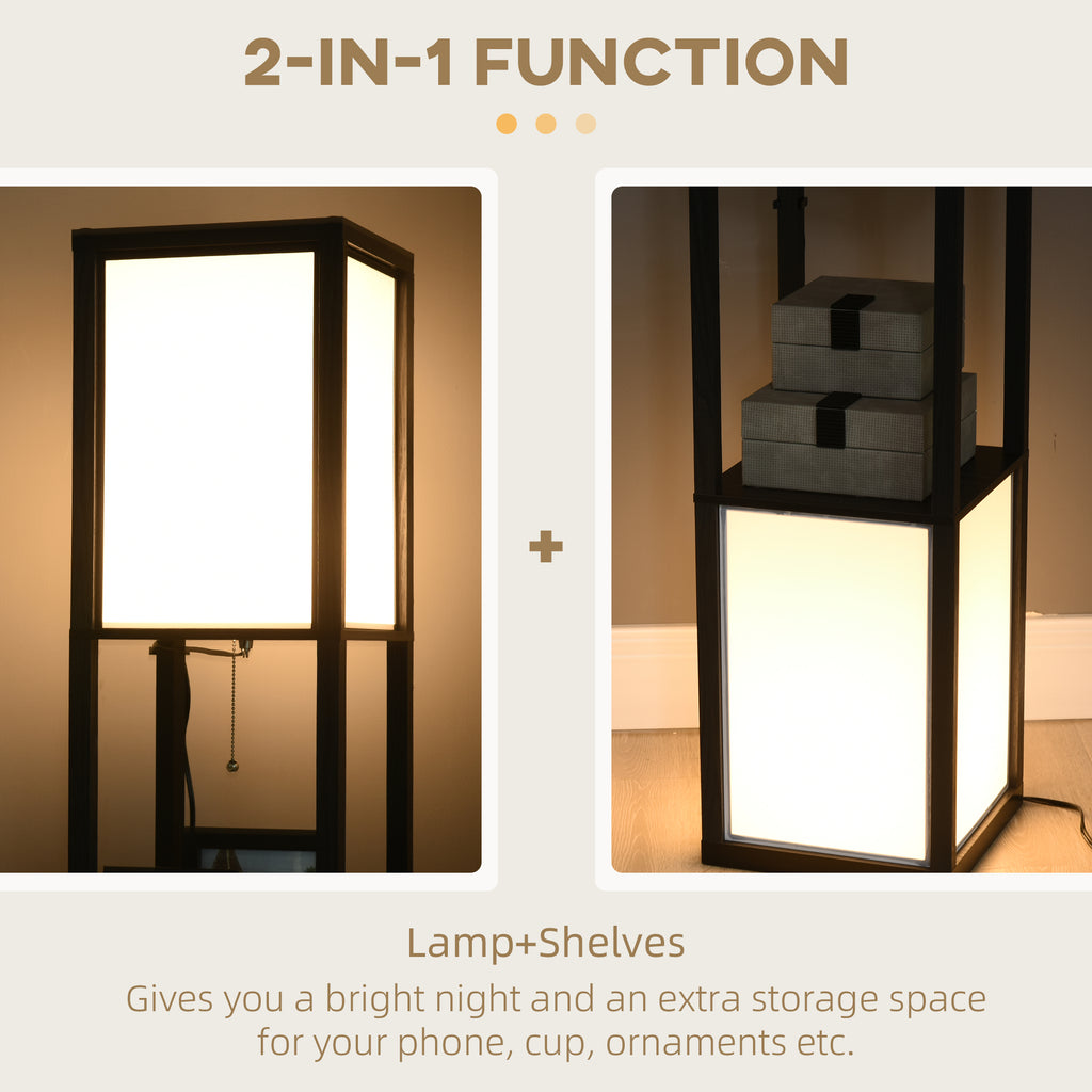 Noir Shelf Floor Lamp – Modern Ambient Lighting with Storage