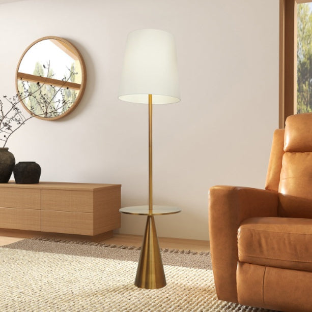 Aura Side Table Floor Lamp – Modern Lighting with Built-In Accent Table